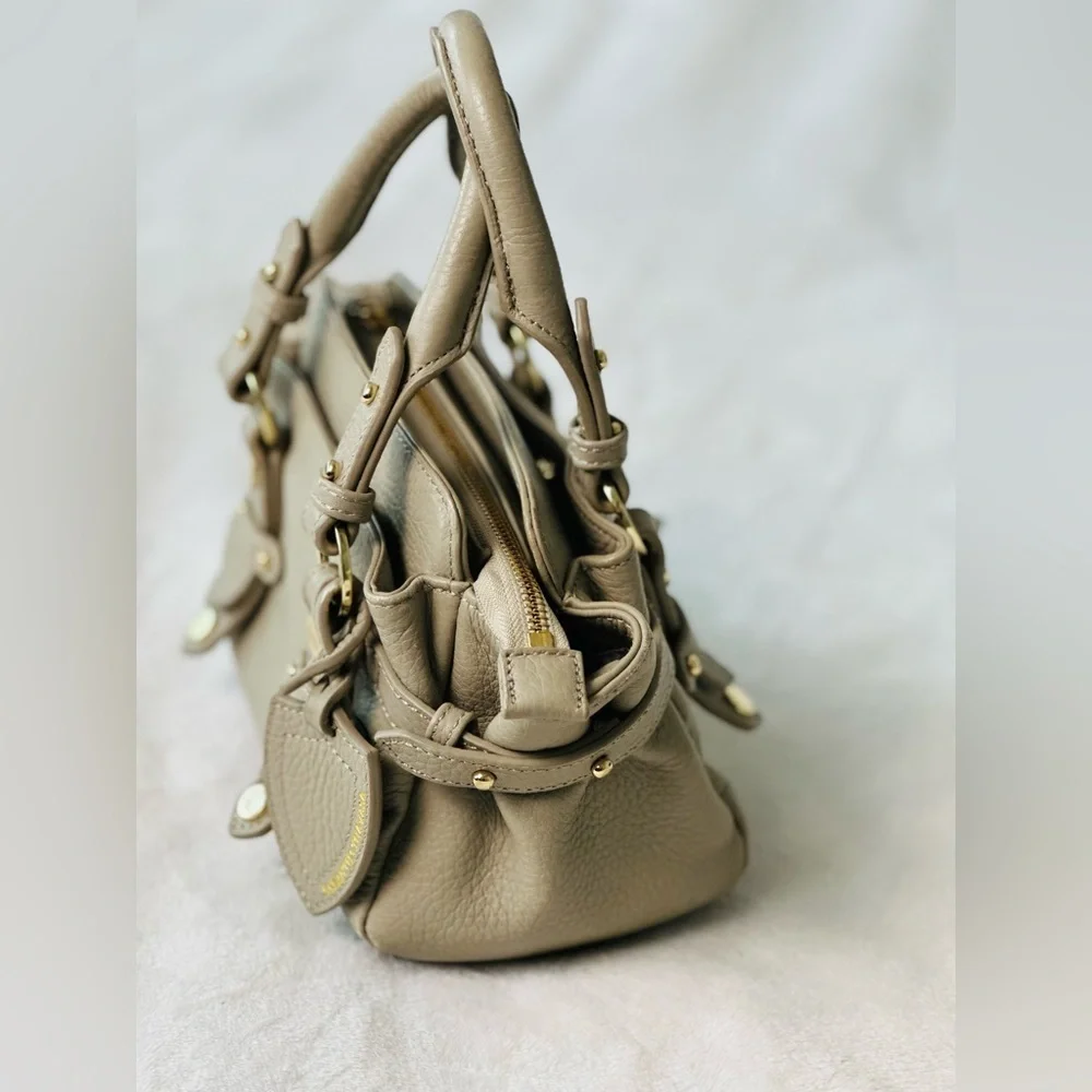 Samantha Thavasa Taupe Mini Satchel Handbag